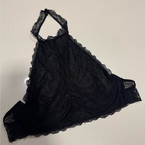 Chic Black Lace Halter Bralette